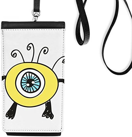 Evren ve Alien Sarı Cyclops Telefon Cüzdan Çanta Asılı Cep Kılıfı Siyah Cep