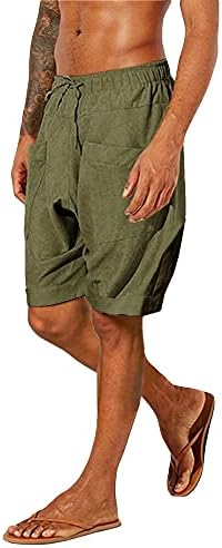 Gafeng Erkek Yoga kapri pantolonlar Casual Baggy Elastik Bel İpli Spor Spor Pamuk Boho Harem 3/4 cepli pantolon
