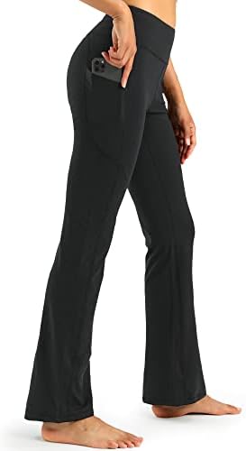 Stelle Kadın Bootcut Yoga Pantolon Cepler ıle Yüksek Belli Kaçak egzersiz pantolonları Flare Çalışma Pantolon 30 / 31/ 32