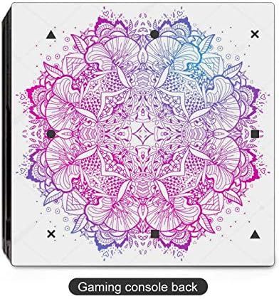 TUFGH Rainbow Hen-Na Man-Dala PS4 Denetleyicisi için Çiçek Desenli Kaplamalar-PS4 Denetleyicisi için Tüm Vücut PVC Etiket Çıkartma