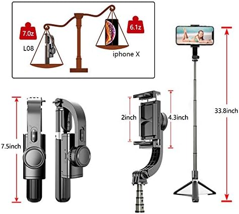 JJYPY Gimbal Smartphone Sabitleyici ile Otomatik Denge Özçekim Sopa Tripod ile Bluetooth Uzaktan için Telefonu Eylem Kamera Video