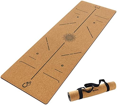MASDERY Mantar Yoga Mat Kaymaz Doğal Kauçuk 72 x 24 Vücut Hattı Yüksek Elastikiyet 4mm Kalın Yoga Mat Yükseltilmiş Aşınmaya Dayanıklı