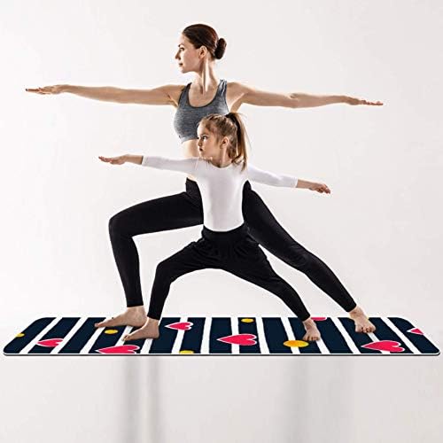 Unicey Aşk Desen Kalpler ve Çizgili Yoga Mat Kalın Kaymaz Yoga Paspaslar Kadınlar ve Kızlar için egzersiz matı Yumuşak Pilates