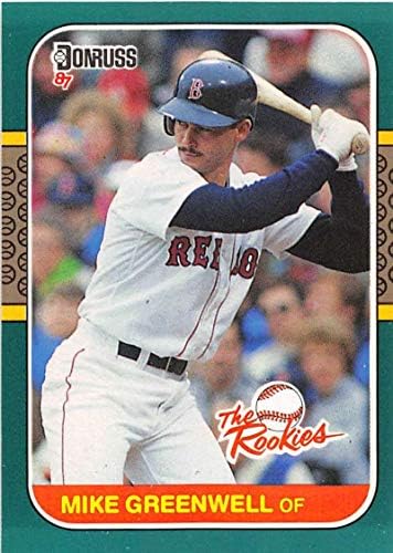 1987 Donruss Çaylaklar Beyzbol 4 Mike Greenwell Boston Red Sox Leaf Company'den Resmi MLB Ticaret Kartı