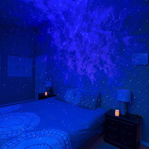BlissLights Sky Lite - LED Lazer Yıldız Projektörü, Galaksi Aydınlatması, Bulutsu Lambası (Mavi Yıldızlar, Mavi Bulut)