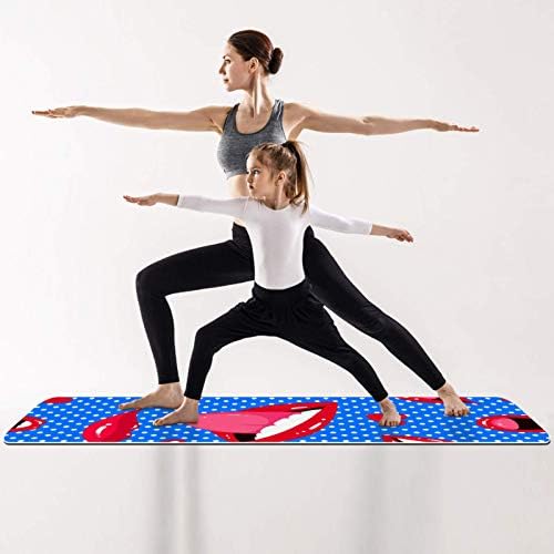 Unicey Komik Ağız Dudaklar Desen Yoga Mat Kalın Kaymaz Yoga Paspaslar için Kadın ve Kız egzersiz matı Yumuşak Pilates Paspaslar,