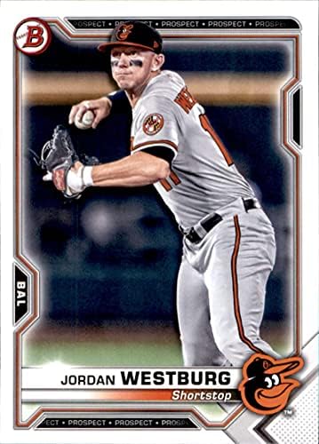 2021 Bowman Umutları Kağıt BP-98 Jordan Westburg Baltimore Orioles Resmi MLB Beyzbol Ticaret Kartı Ham (NM veya Daha iyi) Durumda