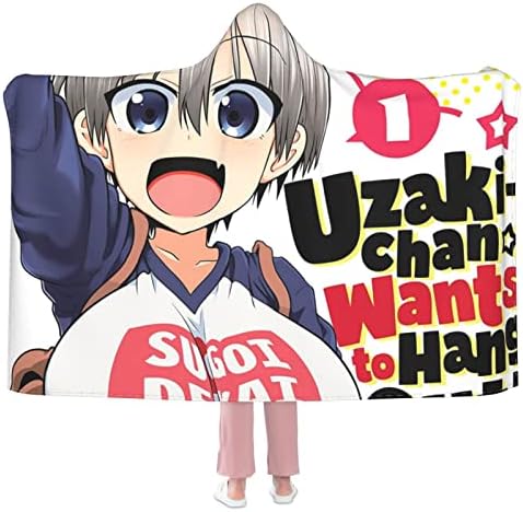 Uzaki-Chan Takılmak istiyor! Anime Kapşonlu Battaniye Ultra-Yumuşak Battaniye Çocuklar Gençler için Yumuşak Flanel Battaniye