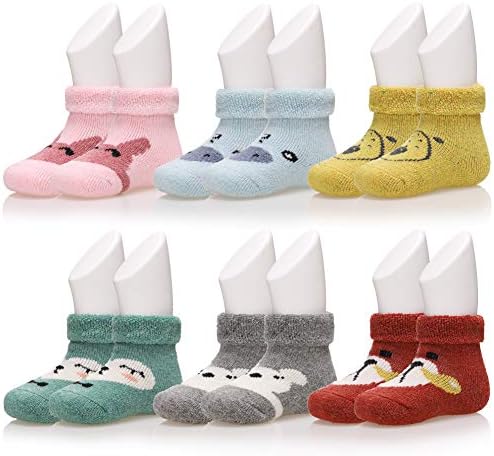 Çocuk Erkek Kız Kış sıcak Çorap Süper Termal Yumuşak Rahat Şerit Toddlers Çocuk Kalın Ekip Çorap 6 Pairs