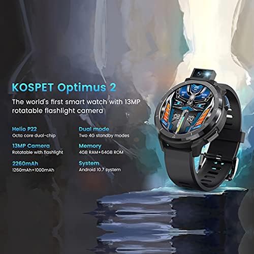 MEİYİN, KOSPET Optimus 2 İçin 4 GB + 64 GB 13MP Döndür Kamera 2 4G Akıllı Seyretmek Telefon 1260 mAh, 10.2x2.1x0. 7x0. 9 inç
