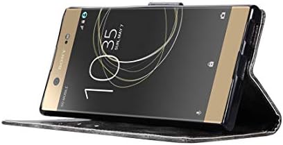 Tangyongjıao Cep Telefonu Koruyucu Kılıfları Sony Xperia ıçin XA1 Retro Bakır Düğme Çılgın At Yatay Çevir PU Deri Kılıf Tutucu