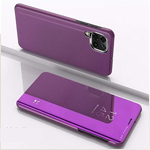 Cep Telefonu Kılıfı ıçin Büyük Huawei P40 Lite / Nova 7i Kaplama Ayna Yatay Çevir Deri Kılıf ıle Tutucu(Gümüş) (Renk: Mor)