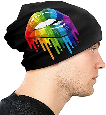 Hımbıl Bere Kapaklar Erkek Kadın LGBT Eşcinsel Lezbiyen Gökkuşağı Gurur Sıcak Kafatası Örgü Kemo Şapka Unisex Yumuşak Şapkalar