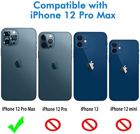 Wsken ıçin iPhone 12 Pro Max (6.7 inç) kamera Lens Koruyucu, premium HD Temperli Cam Alüminyum Alaşım Lens Ekran Stiker Kapak
