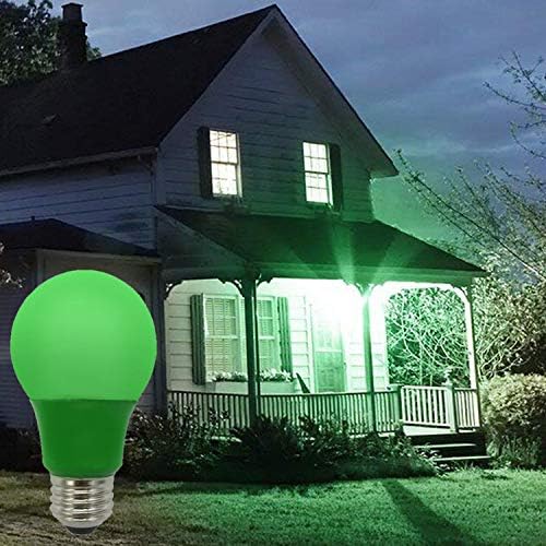 LED A19 Renkli Ampul, 5 W, (40 W Eşdeğeri) , E26 Orta Taban, 120 V, UL Listelenen, Yeşil (1 Paket)