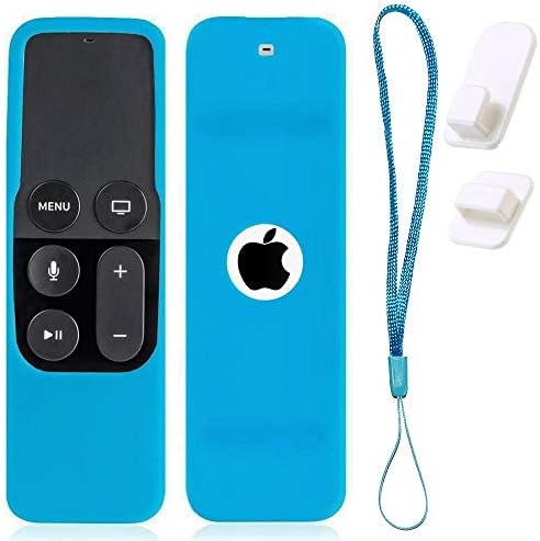 Apple TV 4K/5. ve 4. Nesil Uzaktan Kumanda Kılıfı, Apple TV Siri Remote için Siyah Silikon Cilt Koruyucu Kapak-Ücretsiz Duvar