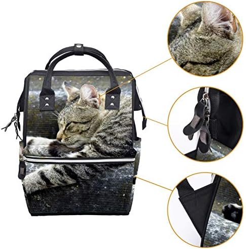 Kedi Sevimli Hayvan Yalan Aşağı Bezi Çanta Laptop Sırt Çantaları Dizüstü Sırt Çantası Seyahat Yürüyüş Sırt Çantası Kadın Erkek