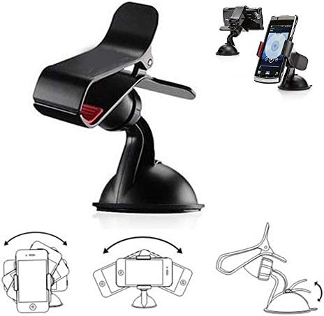 kaaka Cep Telefonu Araç Tutucu, Evrensel 360 Derece Rotasyon Araba Cep Telefonu GPS Enayi Tutucu Klip Standı Siyah