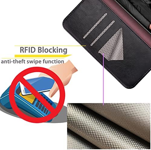 RFID Engelleme ile Samsung Galaxy Not 8 için SUANPOT Deri Cüzdan kılıf Kredi Kartı Tutucu, Flip Folio Kitap Telefon kılıfı Cep