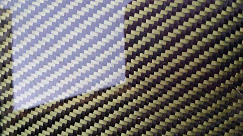 12x 36 x3/32 Sarı 2x2 Dimi Karbon Fiber Kevlar Hibrid Fiberglas Plaka Levha Paneli Parlak Bir Tarafı