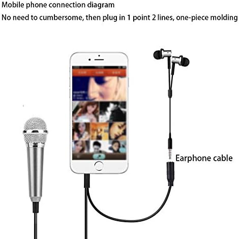 Mini Mikrofon Stereo Stüdyo Ktv Karaoke Taşınabilir Enstrüman Mikrofon Cep Telefonu Laptop Notebook için Gümüş Christams için