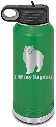 Ben Aşk Benim Ragdoll Lazer Kazınmış Su Şişesi Özelleştirilebilir Polar Deve Paslanmaz Çelik Birçok Renk Boyutları ile Saman-kedi