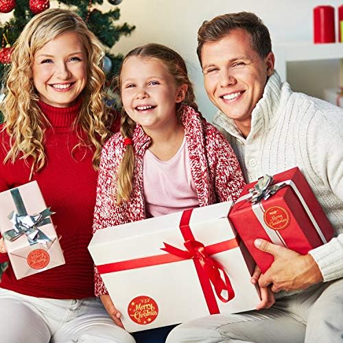 500 Parça Noel Yuvarlak Çıkartmalar Etiket Çıkartmaları Daire Etiket Mühür Etiket Zarf Çanta Süslemeleri için Kar Tanesi Noel