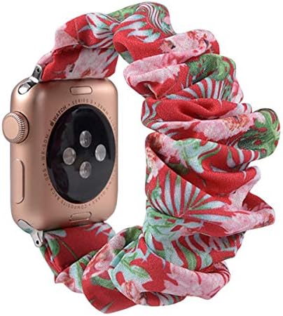 Watbro ile Uyumlu Apple Çiçek Kumaş Bant 38mm / 40mm Kadın Kızlar Yumuşak Çiçek Kumaş Elastik Scrunchies iWatch bilezikler Yedek