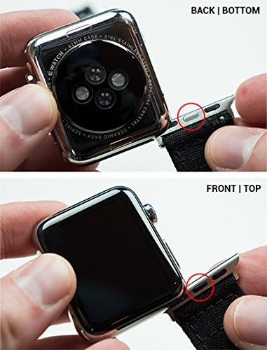 Tüm Apple Watch Modelleriyle uyumlu BARTON Siyah Saat Kayışı Adaptörleri - Küçük Kasa Boyutu (38mm veya 40mm) - 22mm Saat Kayışlarına
