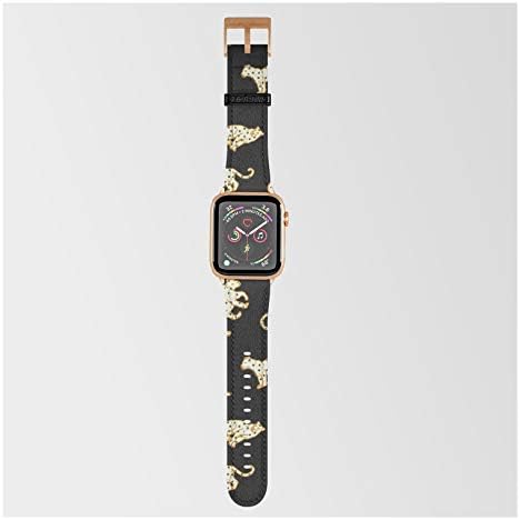 Apple Watch 38mm/40mm ile Uyumlu Akıllı Saat Bandında Babylon Vibes tarafından Geceleri Leopar