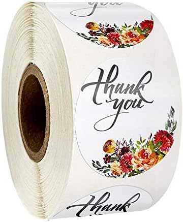 500 adet 1 inç siyah veya beyaz çiçek teşekkür ederim etiket mühür etiketleri noel hediyesi dekorasyon etiket kırtasiye etiket
